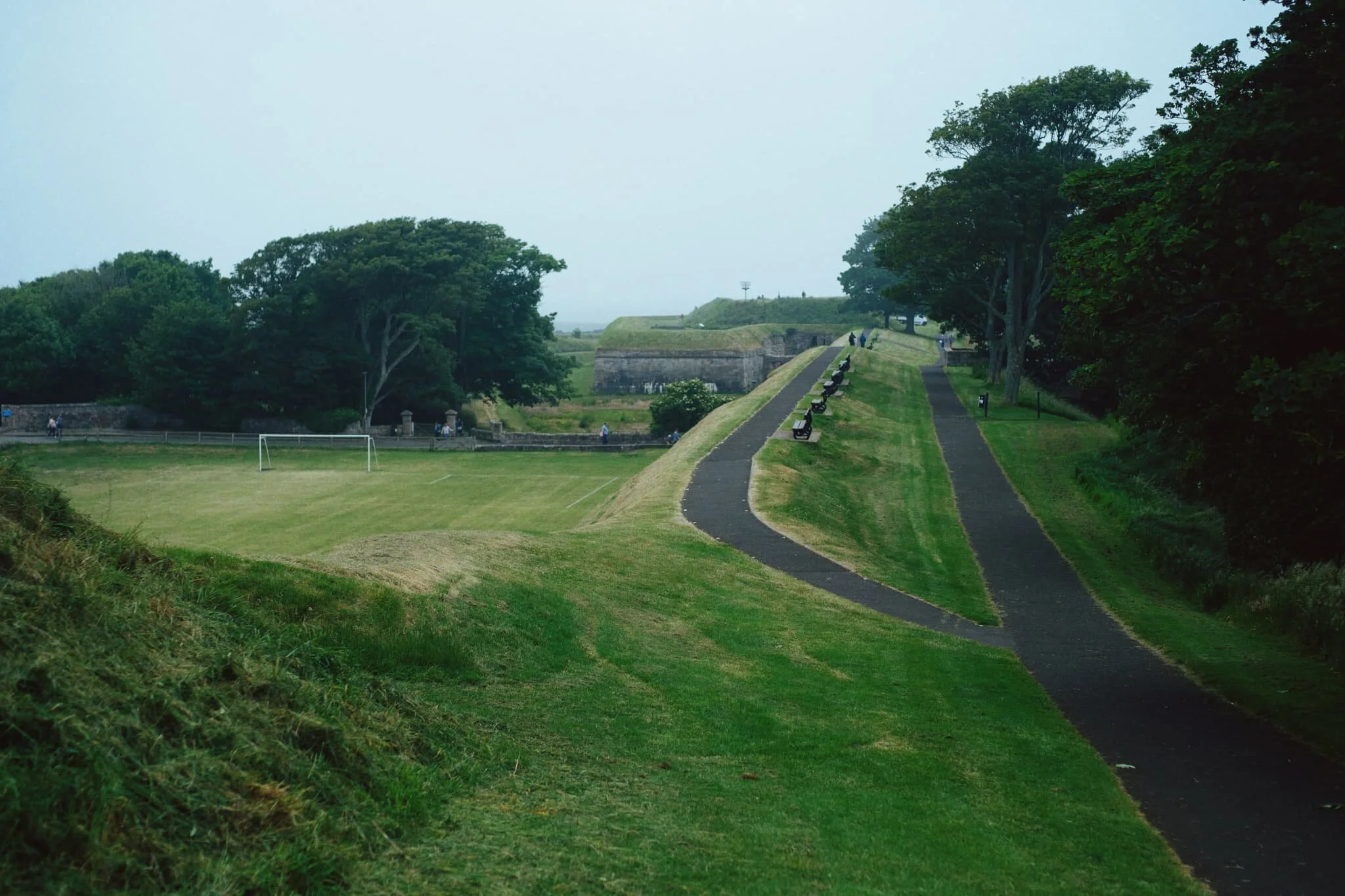 Walkways have been constructed around the old walls and fortifications, but there are still sections that have been preserved.