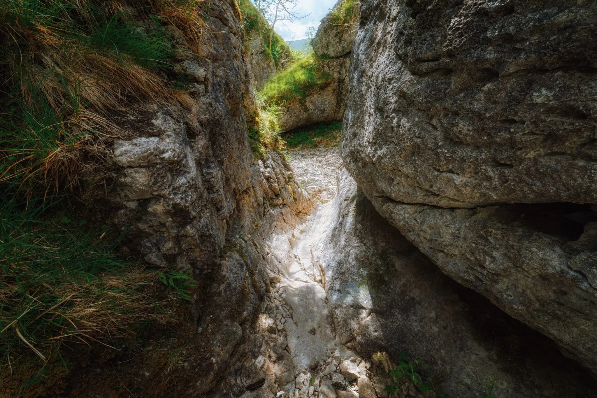 Looking back down the chute, I picture in my mind how gallons of water would’ve created enormous forces as it was squeezed through this tiny gap.
