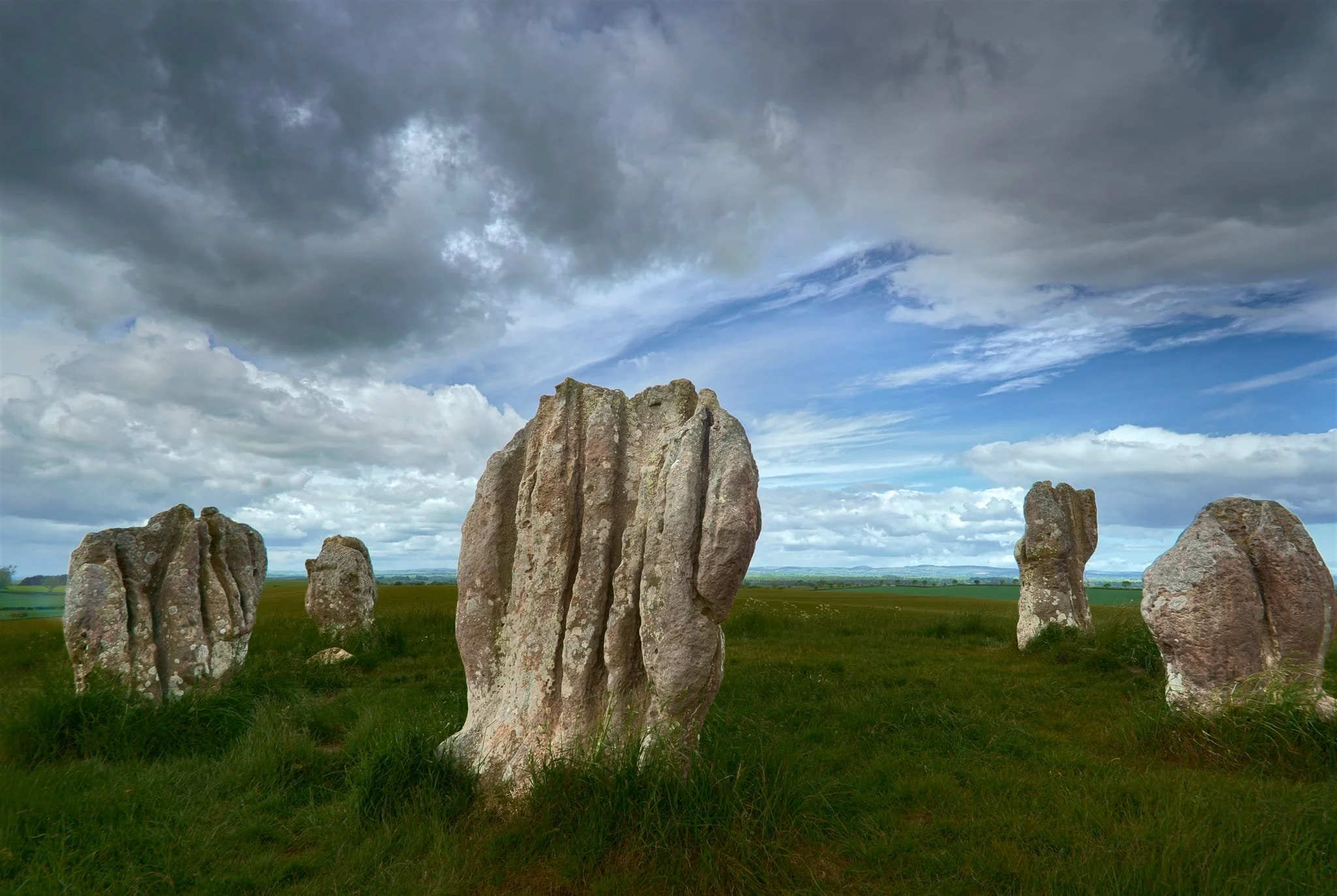 Here they are, the Duddo Five Stones, sitting eternally below a moving sky. From here there are 360° panoramic views across vast swathes of the Northumberland countryside. You can see why these stones were erected here. Unexpectedly, an older Californian couple soon joined us at the stone circle as we were shooting photos. They couldn’t wrap their head around the age of these stones.