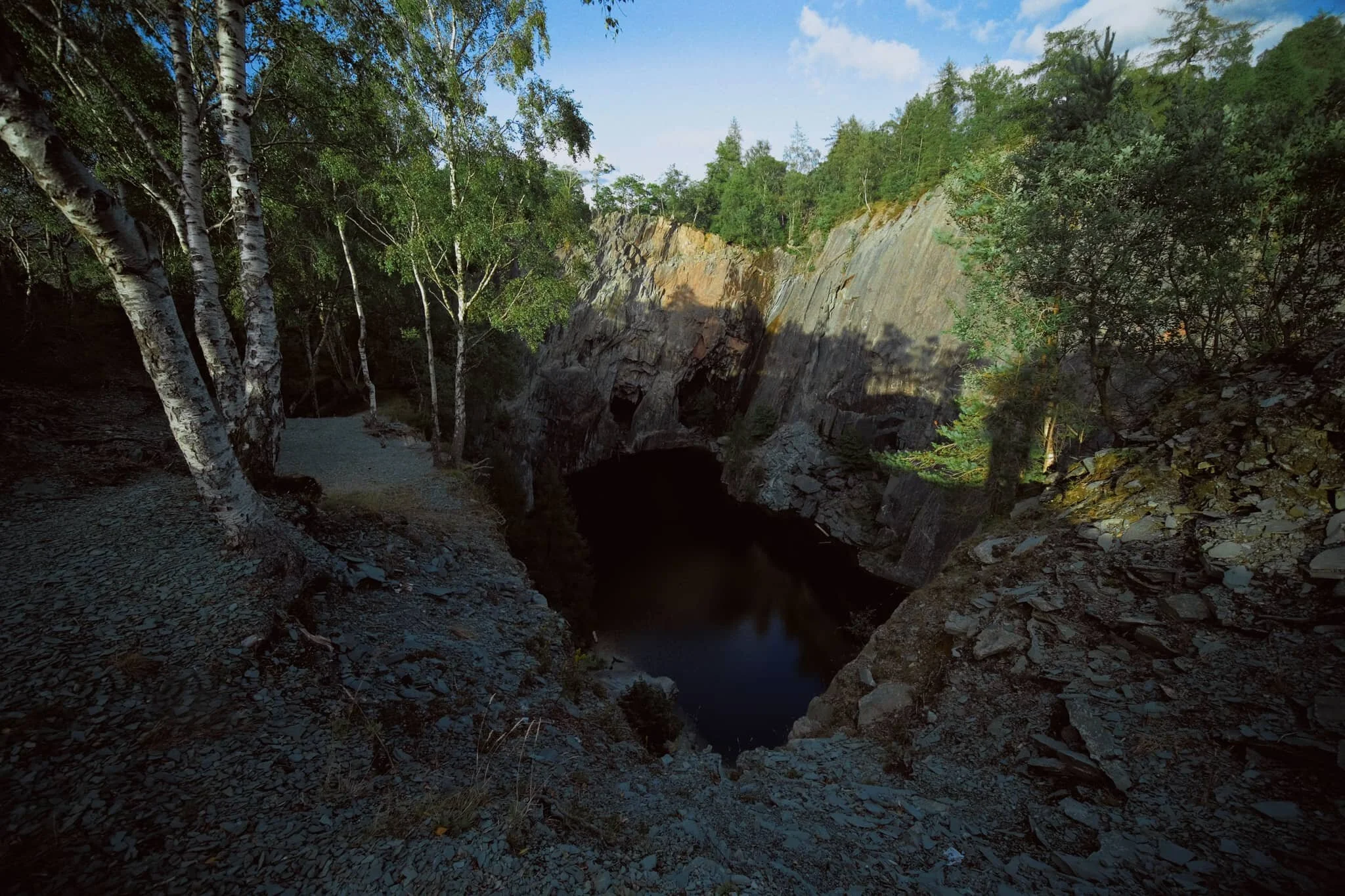 It’s easy to feel weak in the knees when capturing the sheer drop down…