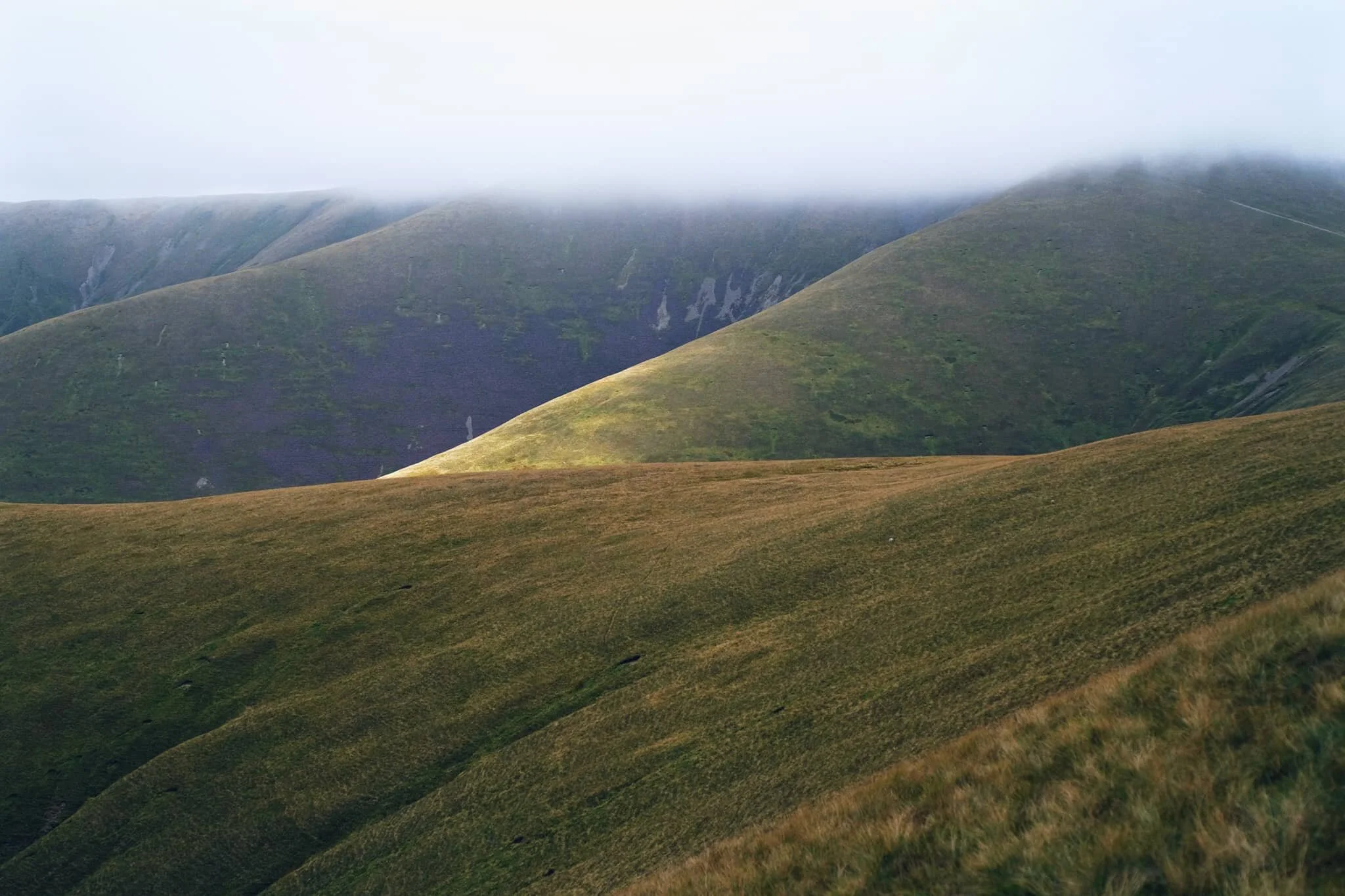 Zooming in more, I love this arrangement of horizontal and diagonal lines created by the fells and gills.