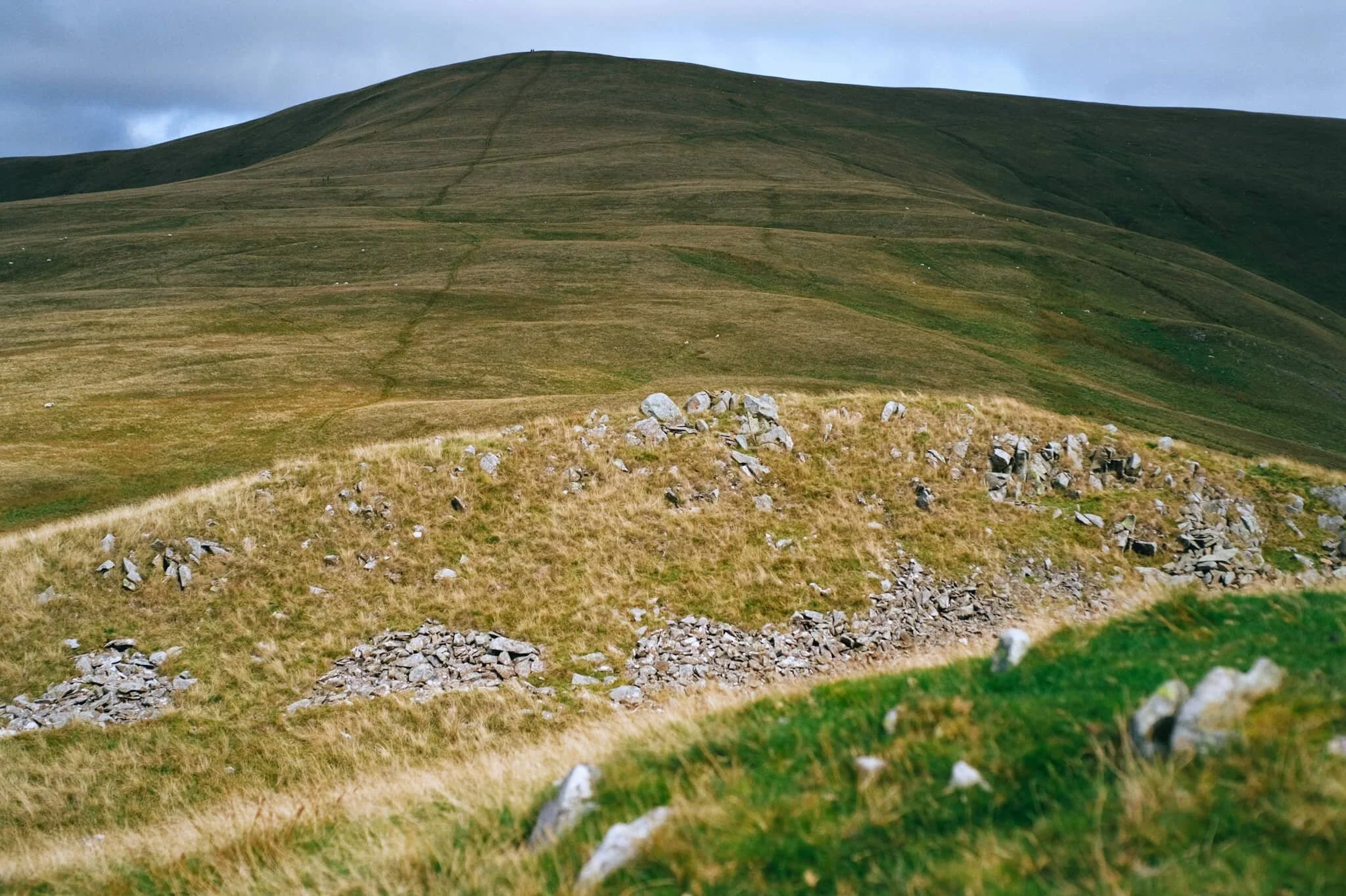 Looking back up to Arant Haw from around Crook summit, the light getting brighter and brighter.