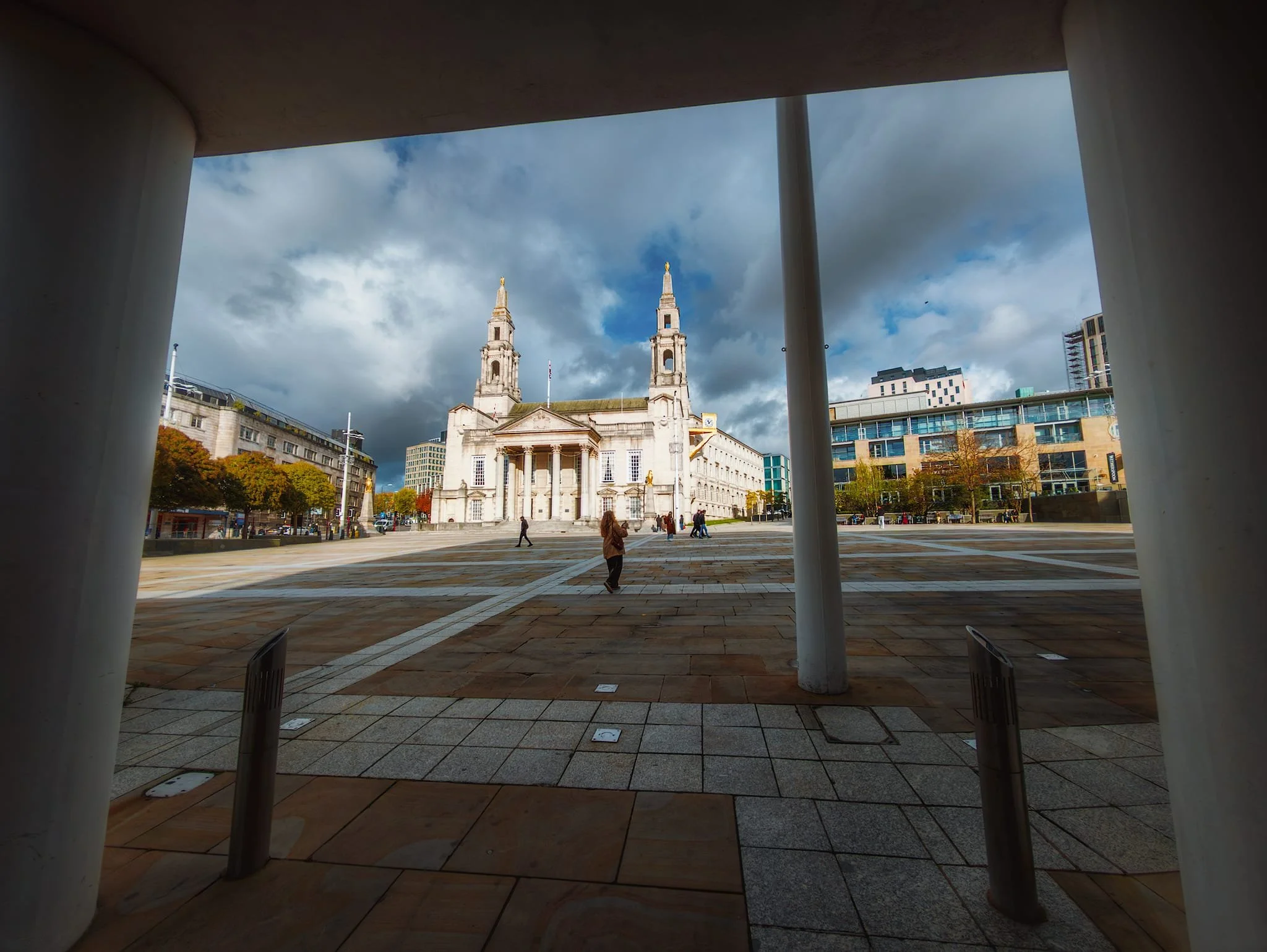 Behind Leeds Town Hall, one can find the beautiful Leeds Civic Hall in Millennium Square. The Civic Hall took over administrative duties from Leeds Town Hall, being built in 1933. It’s glowing white exterior is, apart from the low sun shining directly on it, because it is constructed from Portland stone rather than the typical Yorkshire stone or brick.