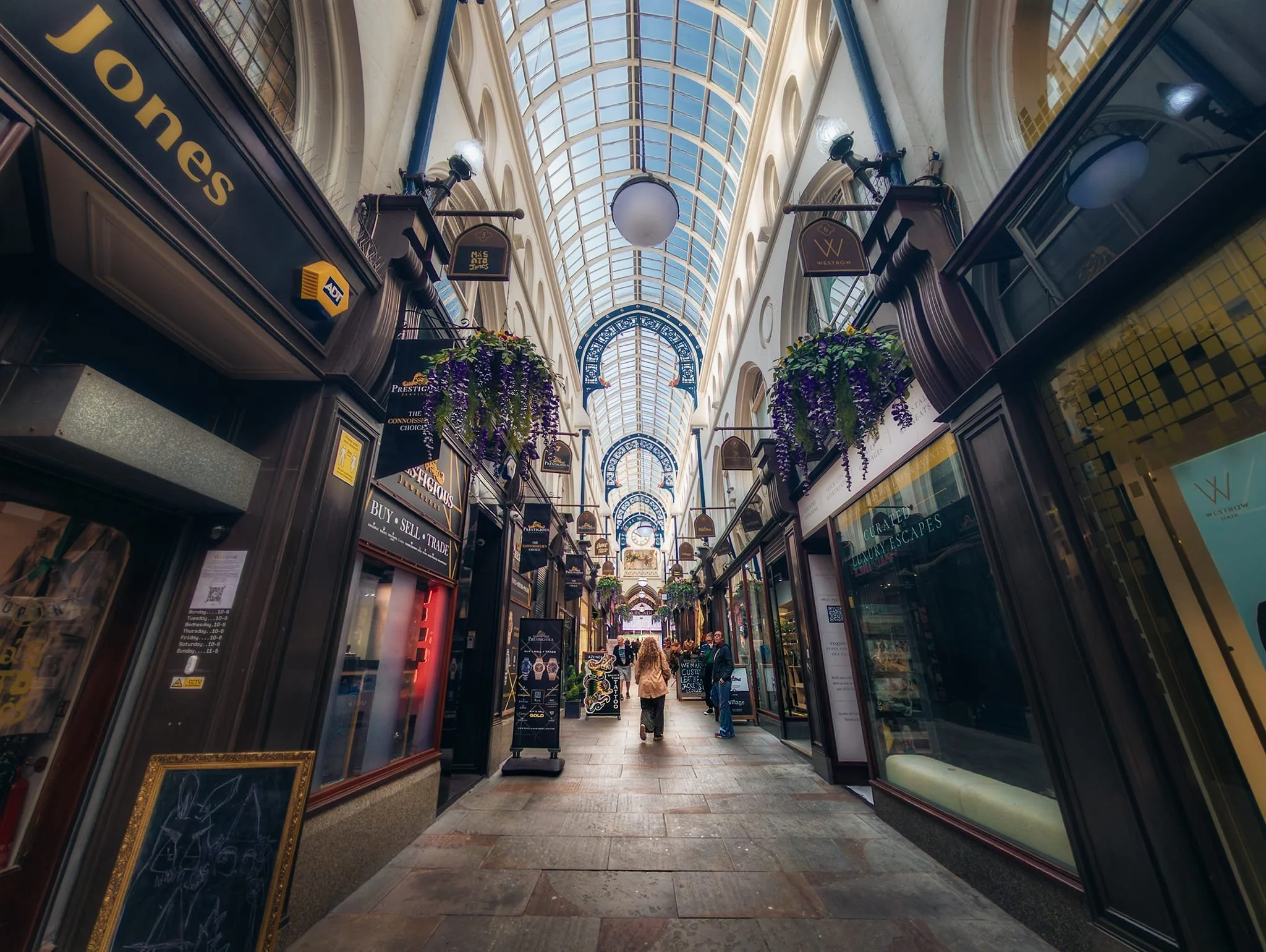 A reasonable argument could be made that no visit to Leeds is complete without checking out its famous Victorian arcades such as this one, Thornton’s Arcade, Leeds’ oldest shopping arcade.