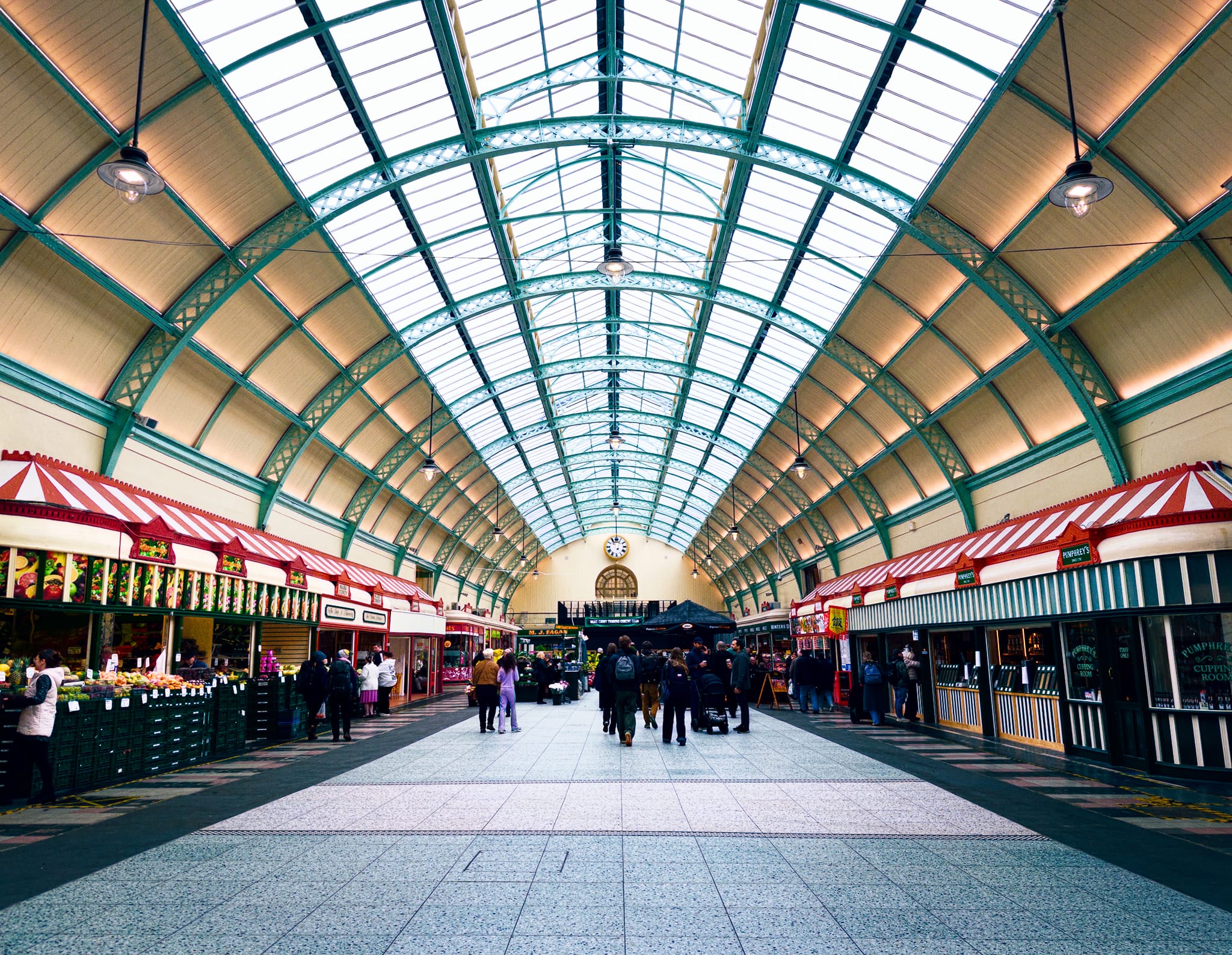 It’s always nice to see some of the UK’s cities maintaining their Victorian-era indoor market spaces. This is Grainger Market, opened in 1835, complete with typical Victorian features like ironwork and a barrelled glass roof.