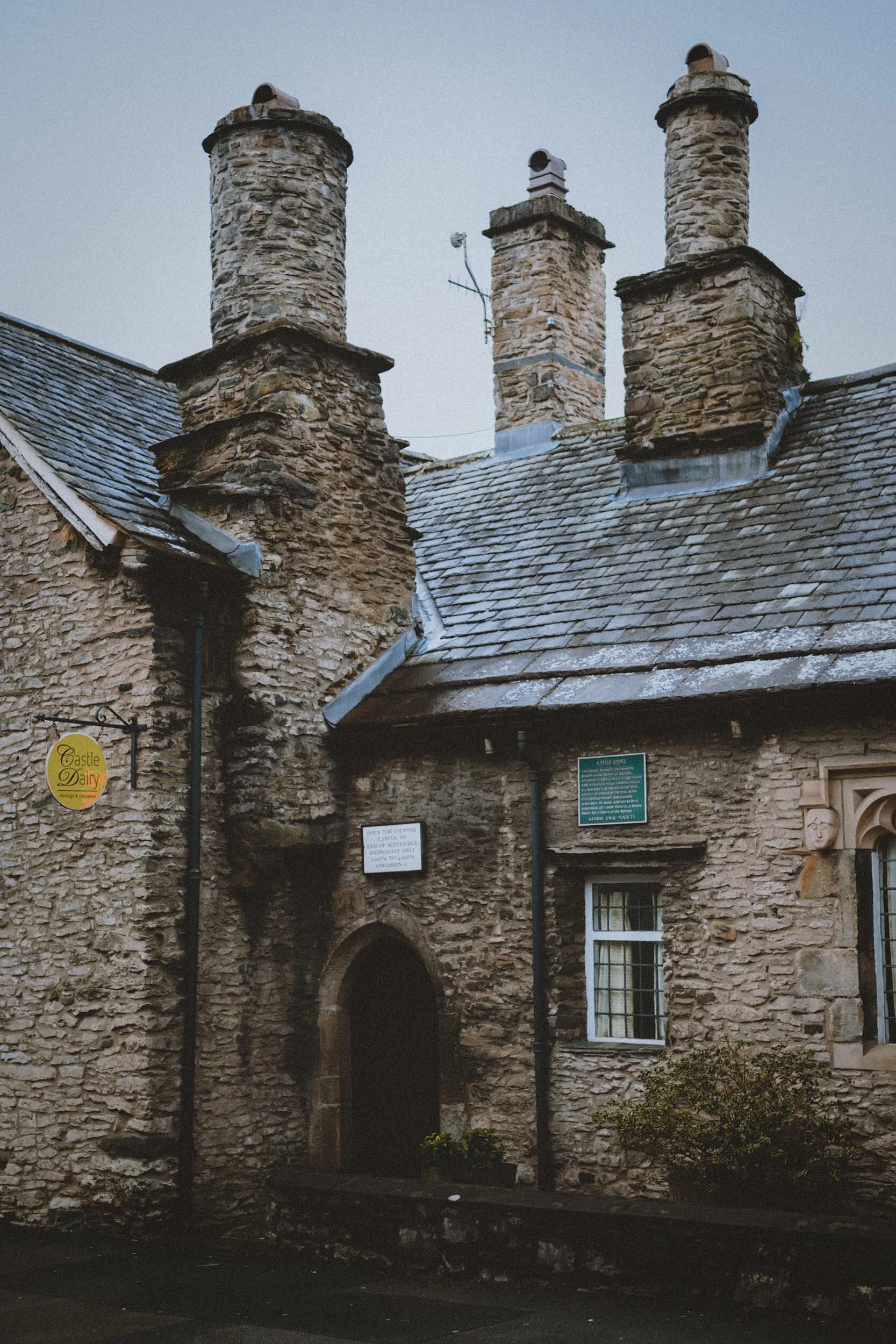 The Castle Dairy. This is Kendal’s oldest inhabited building, built in the early 14th century and with some of those original features still in place. One might have assumptions based on the property’s name, but it seems it’s actually a corruption of Castle Dowery , a dower house for widows of the Barony.