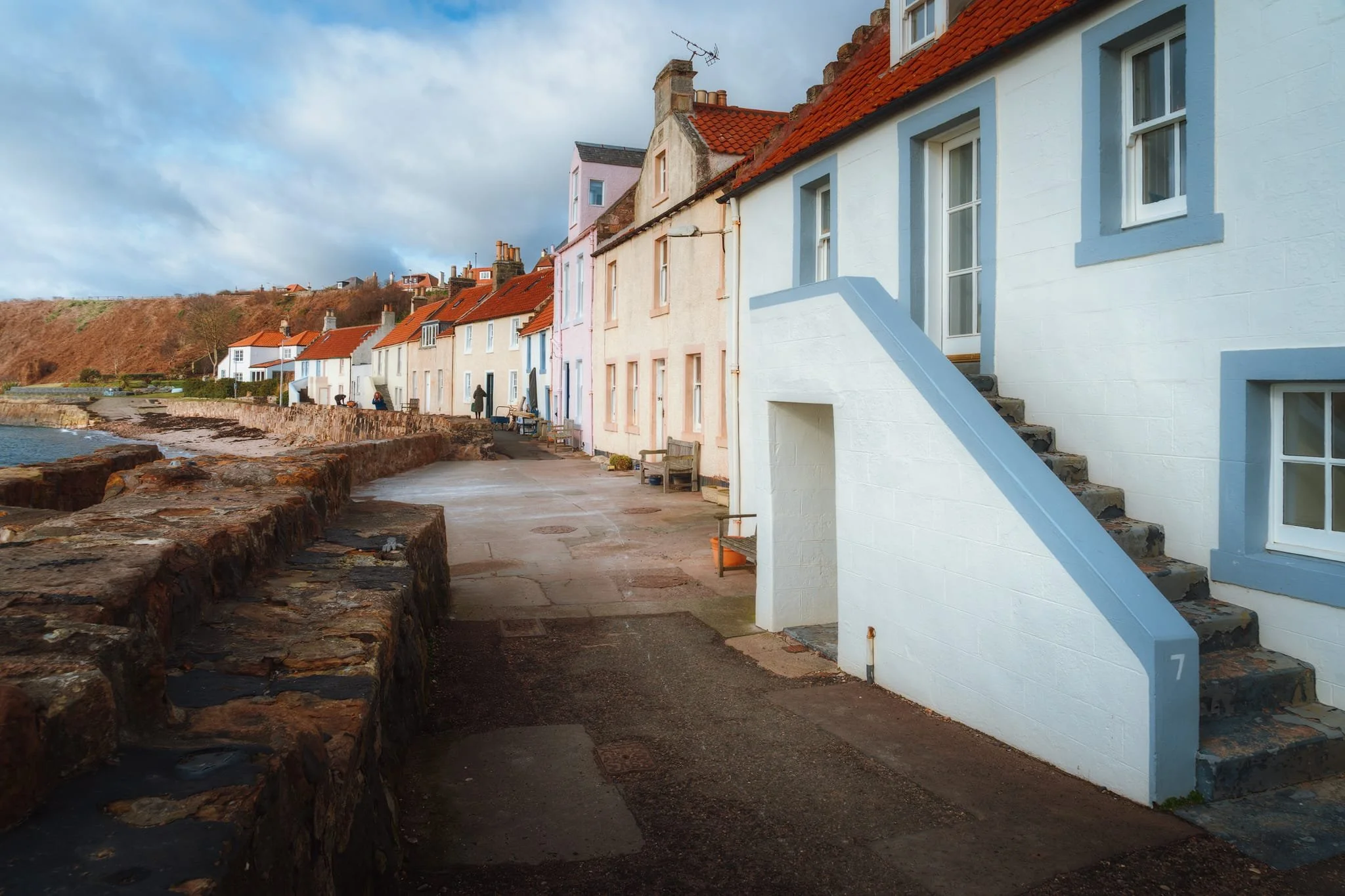A row of beautiful fishing cottages right by the water at Pittenweem. The name of the village might seem weird. The “Pit-” comes from the Pictish pett meaning ‘place, portion of land’, and