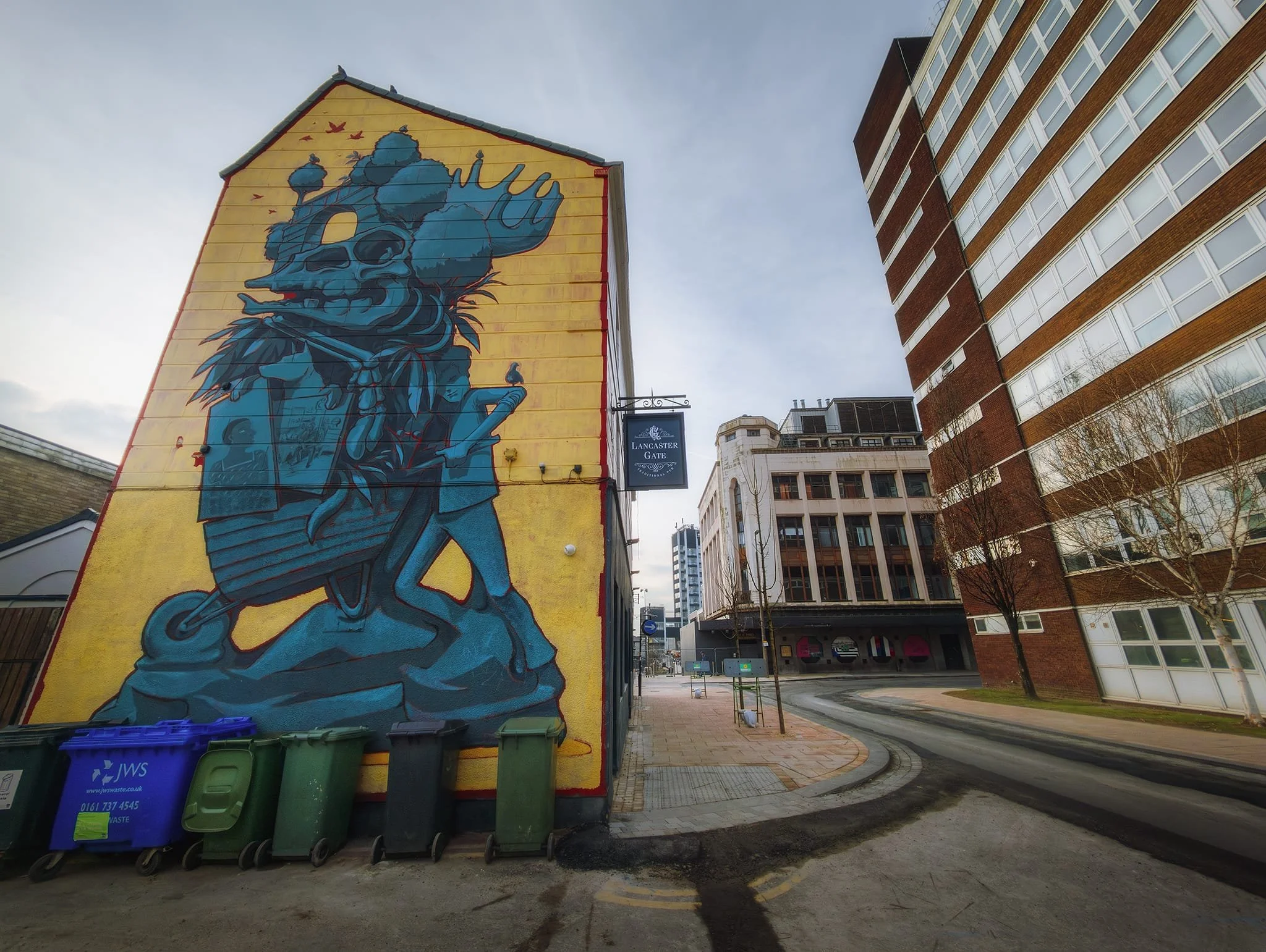 The Black a Moor mural, round the back of what was once the Black a Moor pub but is now the Lancaster Gate. Created by Chris Dorning as a reflection of, and homage to, his time in Preston.