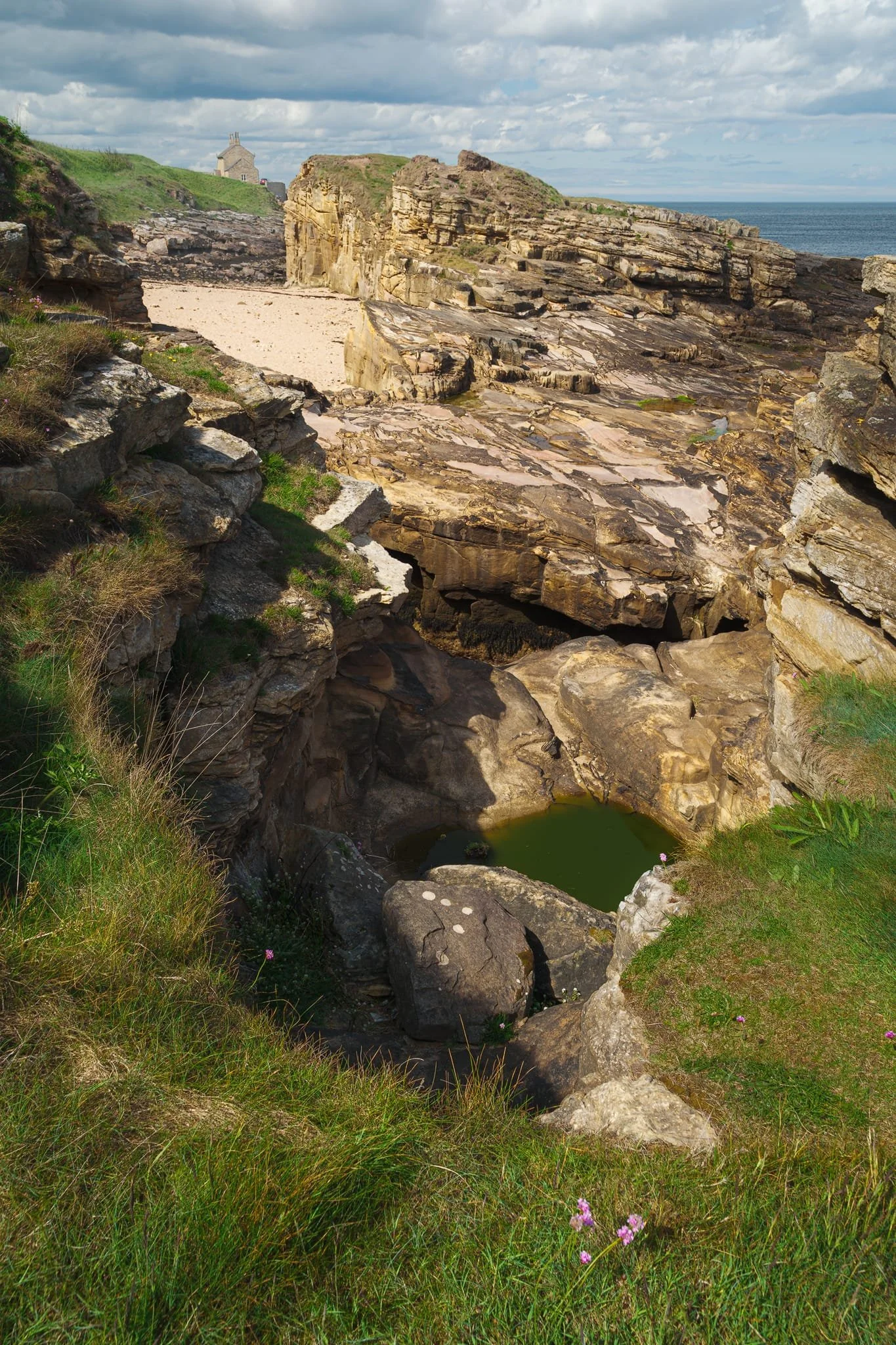 Turns out that a little further south you can clamber up and over an old quarry and you’re treated to these immense views towards the Rumbling Kern, its beach, and the Bathing House.