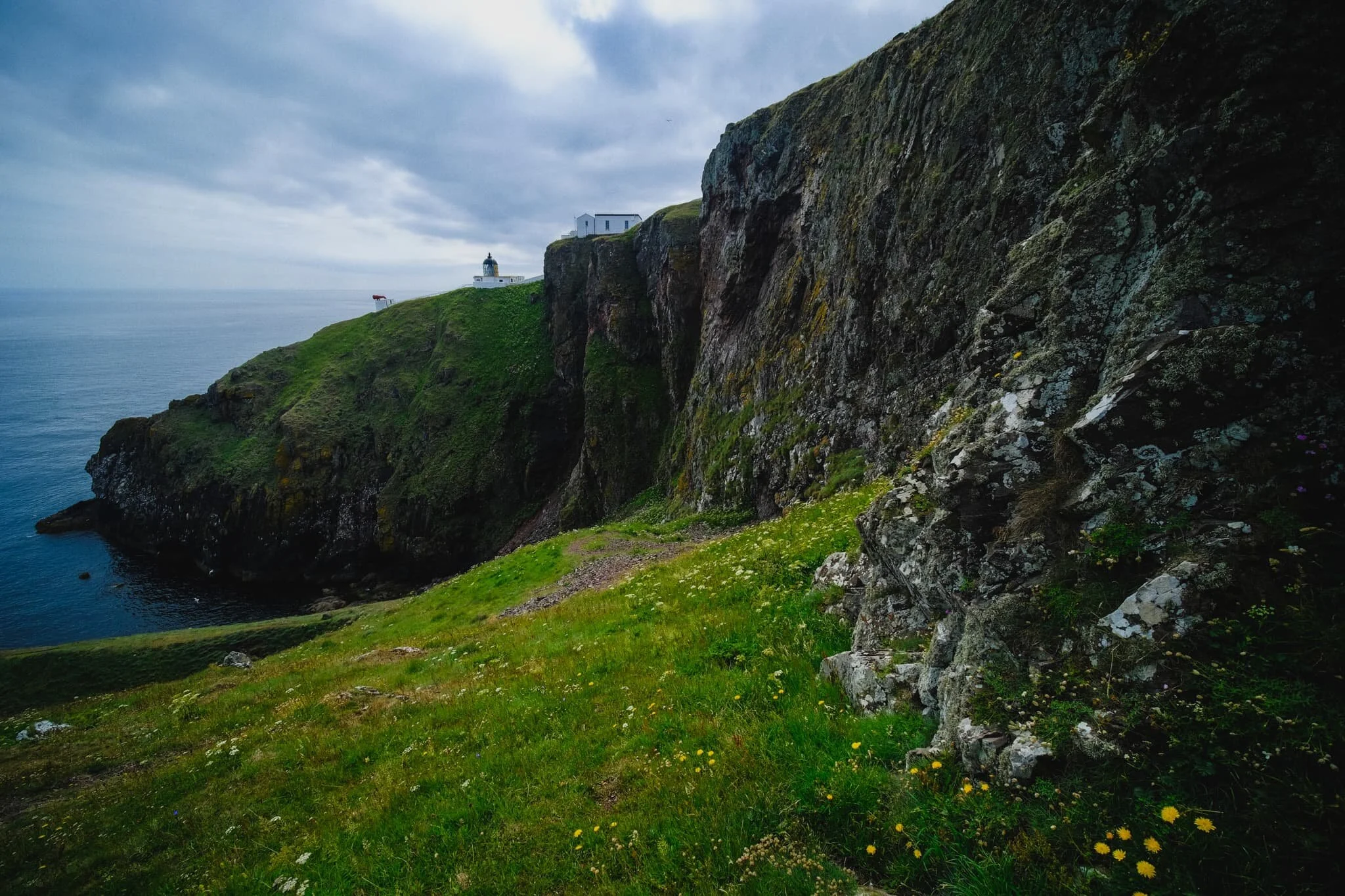 I clambered down the cliffs beneath the lighthouse for a view looking back towards it.