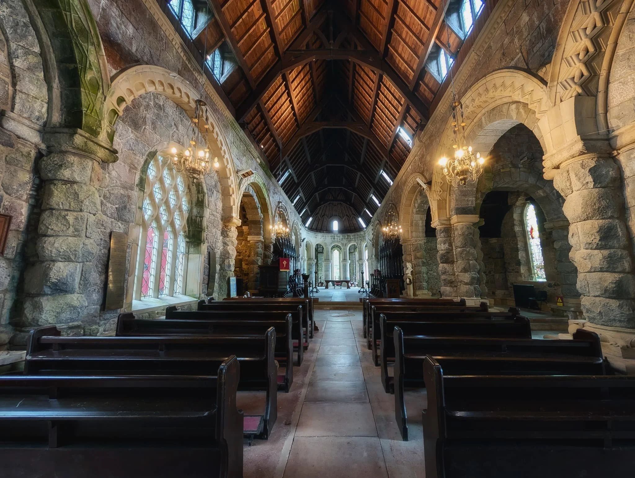 The main view from the Nave looking towards the Apse and Chancel. Services are held here regularly, still. Imagine this is the setting for your worship?