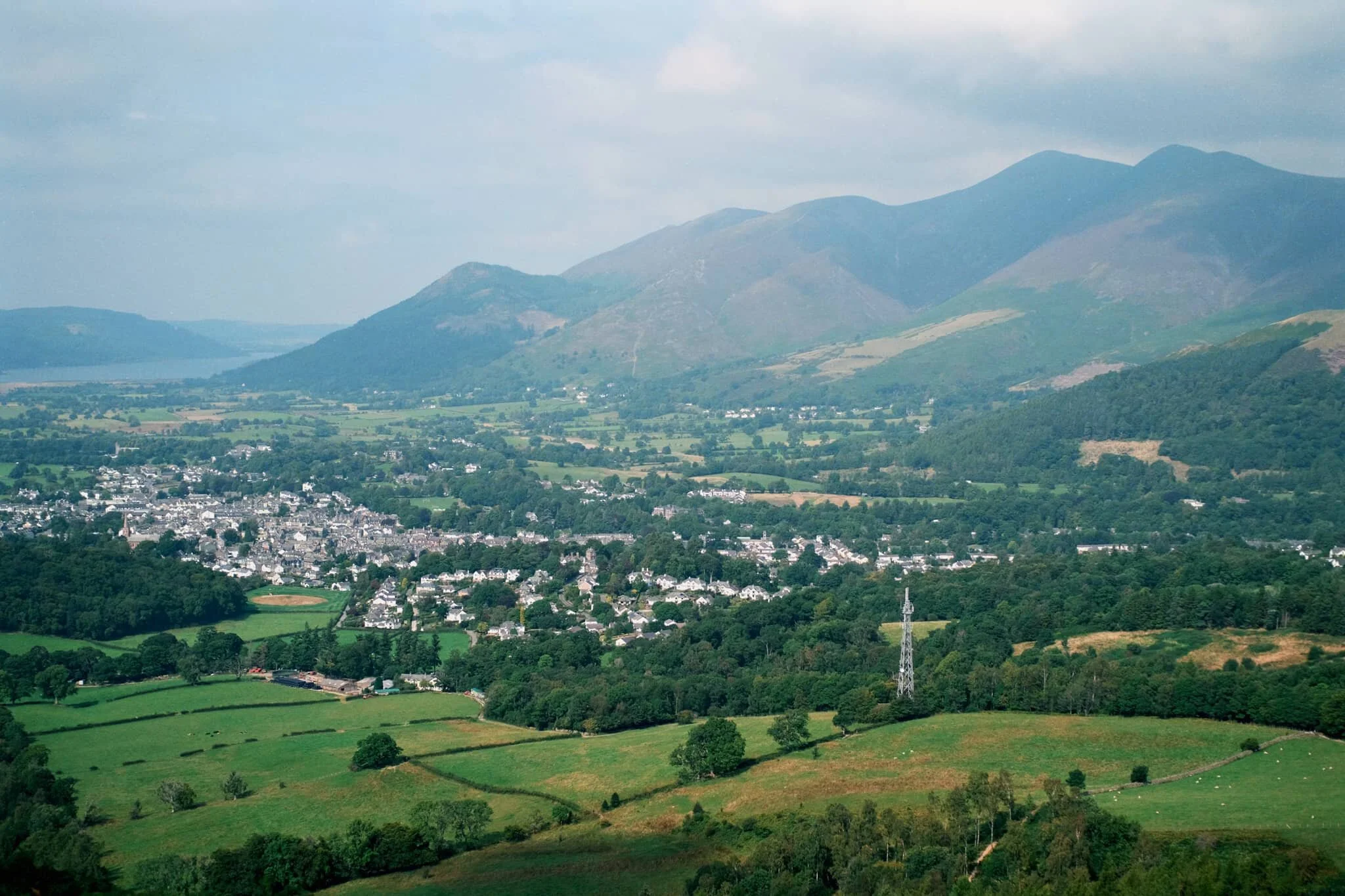 Skiddaw’s multi-peak shape looms of the bonny town of Keswick.