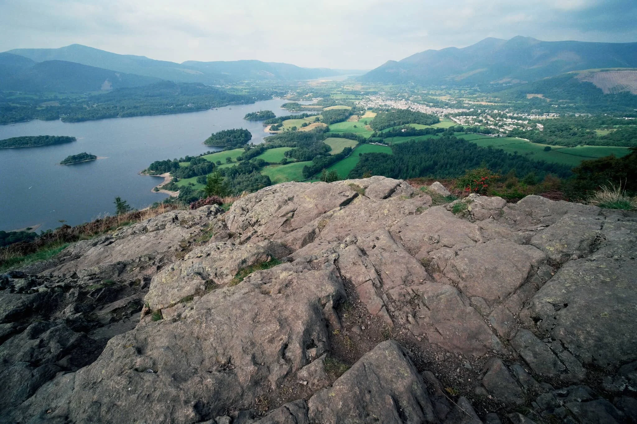 My ultra-wide 9mm lens was able to take in the vast panorama available from the summit of Walla Crag. One of the best views in the whole of the Lake District.